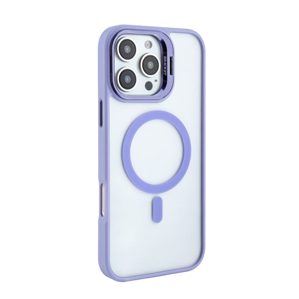 Magnetic Phone Case (Purple) with Built-in Invisible Kickstand Compatible with iPhone 16 Pro MAX