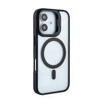 Magnetic Phone Case (Black) with Built-in Invisible Kickstand Compatible with iPhone 16