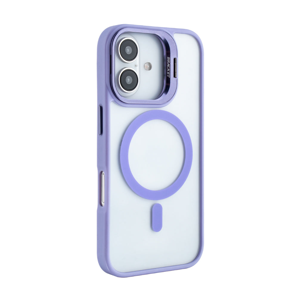 Magnetic Phone Case (Purple) with Built-in Invisible Kickstand Compatible with iPhone 16