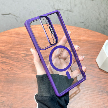Magnetic Phone Case with Built-in Invisible Kickstand Compatible with Samsung Galaxy S25 （PC70-SAMS25PP)