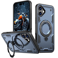 Reiko 360 Degree Magnetic Versatile Stand Navy Blue Compatible with iPhone 16 Plus