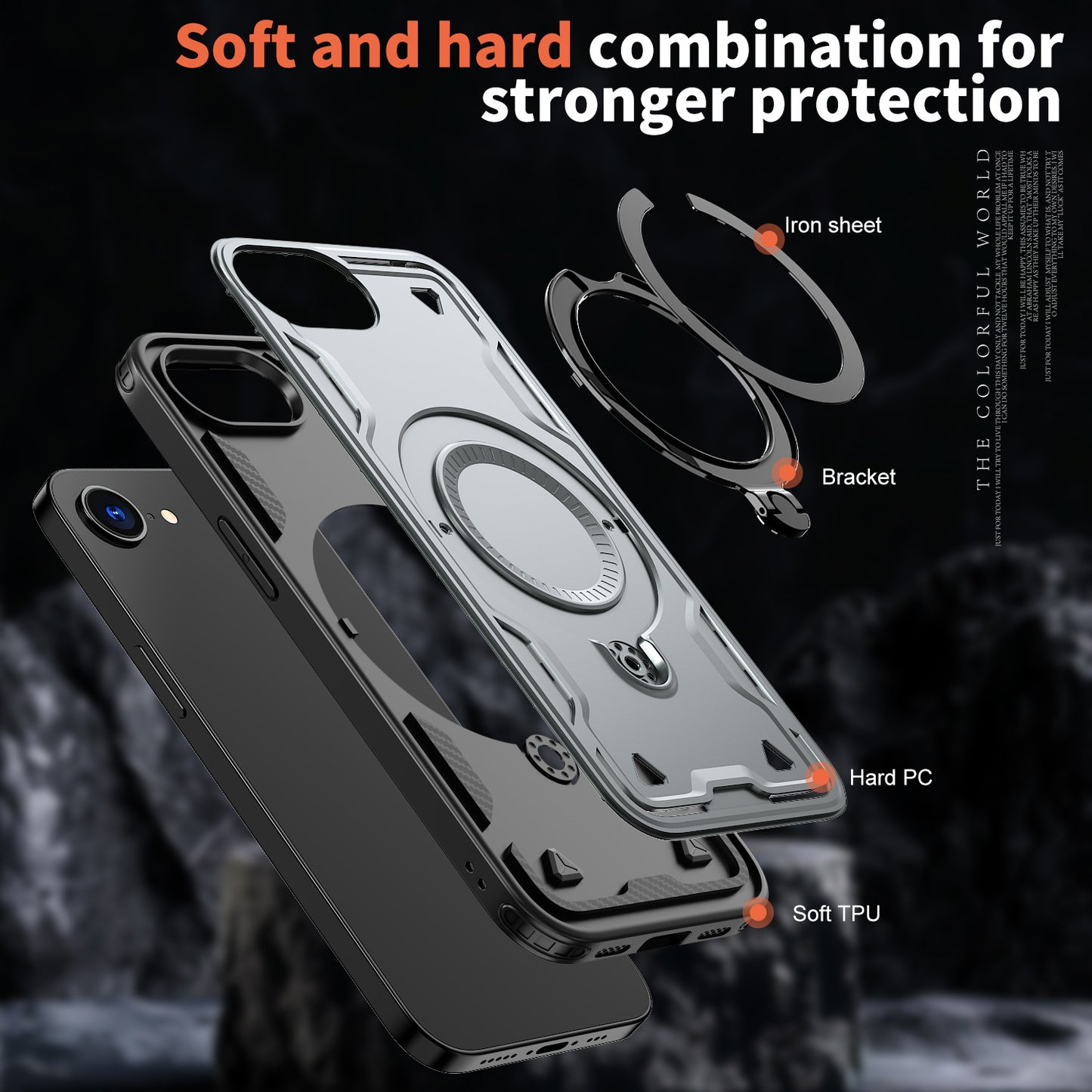 Reiko 360¡ã Rotating Magnetic Versatile Stand Gray Compatible with iPhone 16E