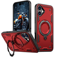 Reiko 360 Degree Rotating Magnetic Versatile Stand Red Compatible with iPhone 16 Plus