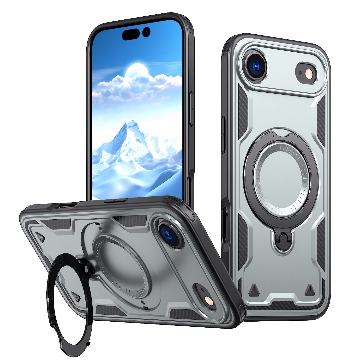 Reiko 360¡ã Rotating Magnetic Versatile Stand Gray Compatible with iPhone 17 AIR  , SKU: PC73-IPH17AIRGY