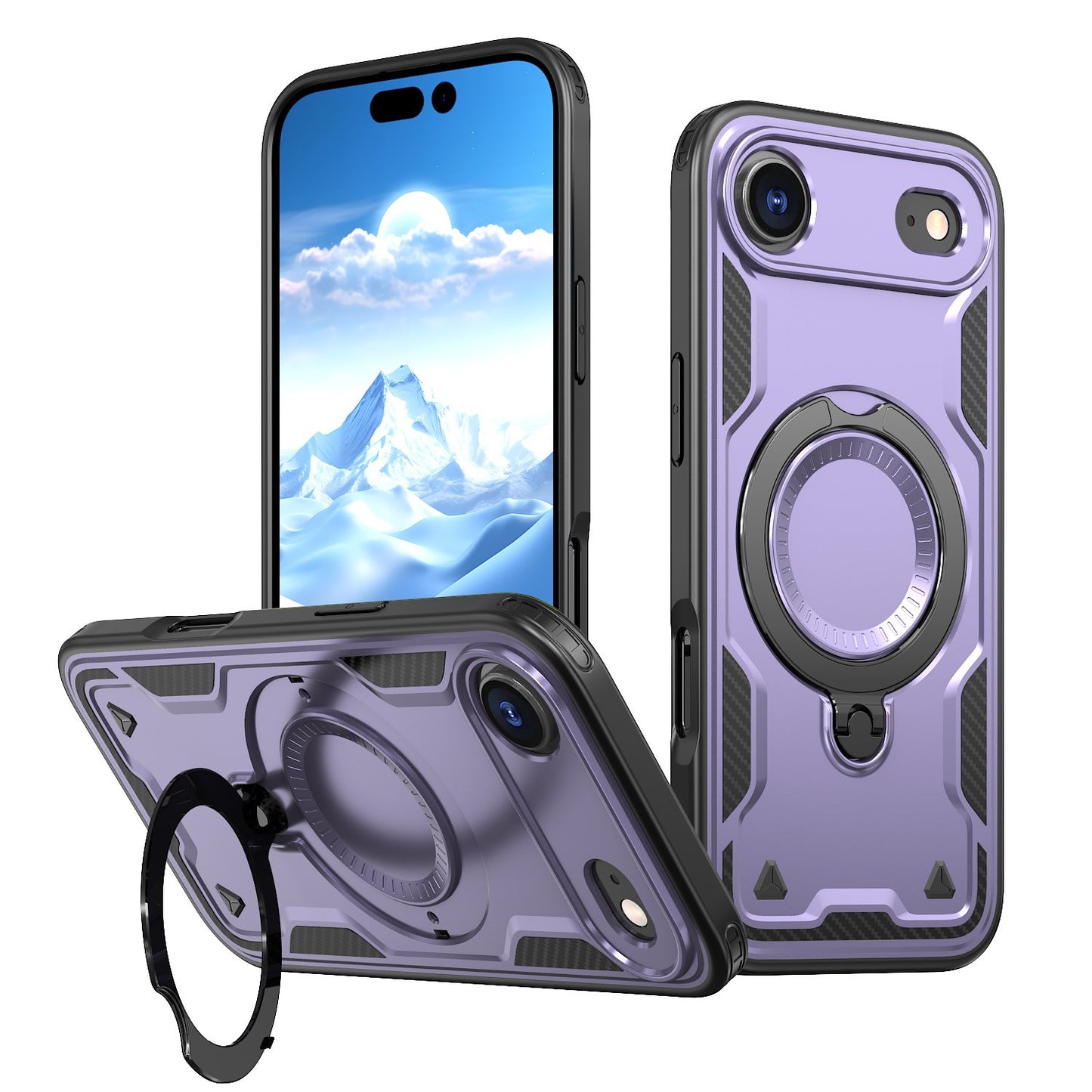 Reiko 360¡ã Rotating Magnetic Versatile Stand Purple Compatible with iPhone 17 AIR  , SKU: PC73-IPH17AIRPP