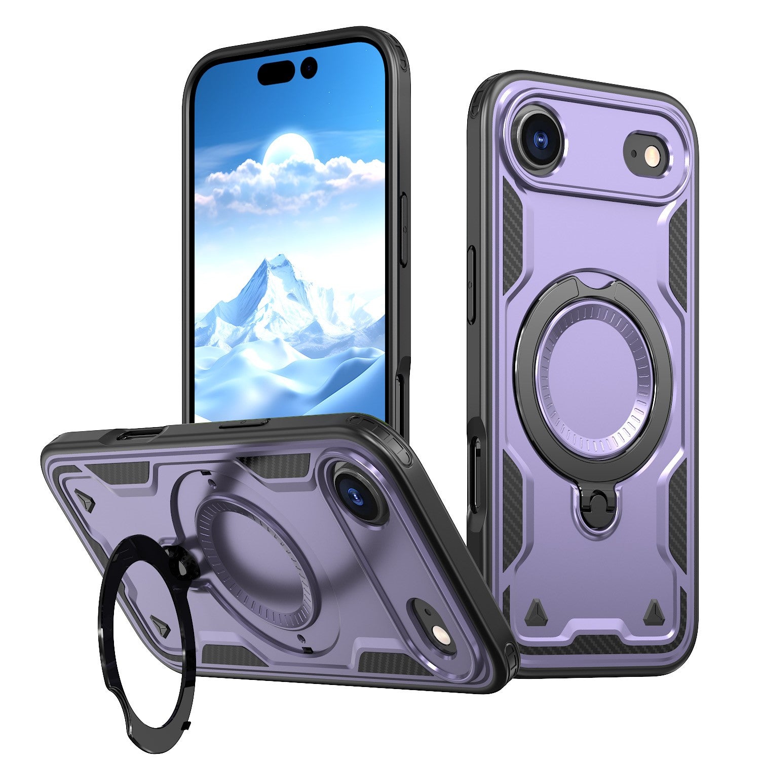 Reiko 360¡ã Rotating Magnetic Versatile Stand Purple Compatible with iPhone 17 AIR  , SKU: PC73-IPH17AIRPP