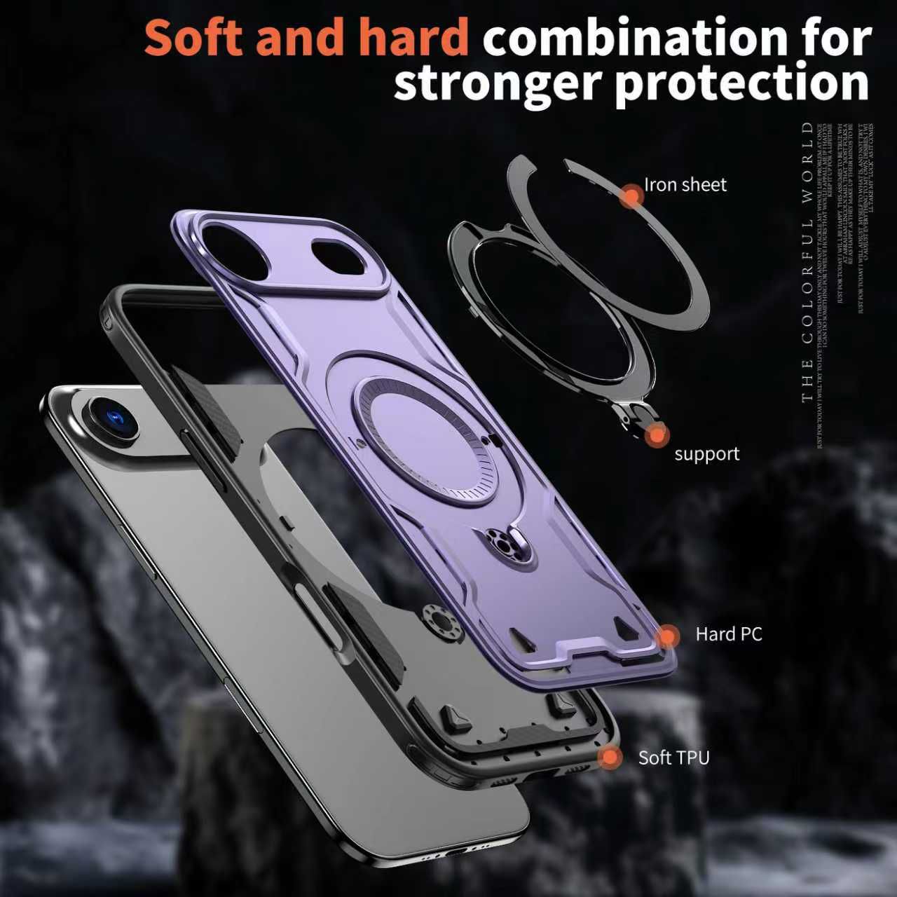 Reiko 360¡ã Rotating Magnetic Versatile Stand Purple Compatible with iPhone 17 AIR  , SKU: PC73-IPH17AIRPP