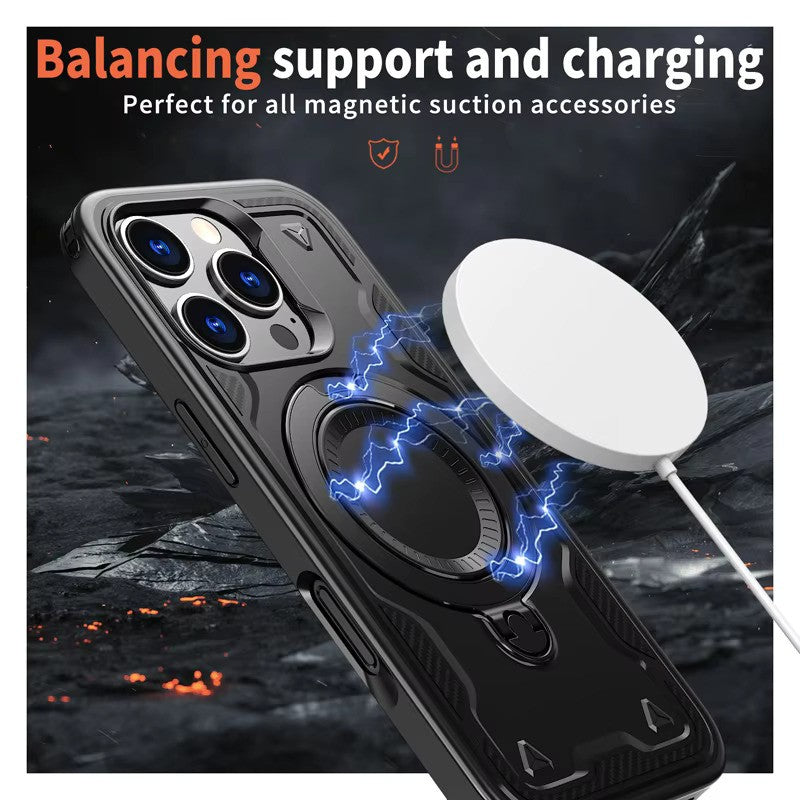 Reiko 360¡ã Rotating Magnetic Versatile Stand Black Compatible with  iPhone 17  SKU:PC73-IPH17BK