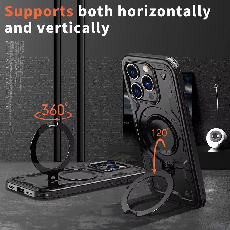 Reiko 360¡ã Rotating Magnetic Versatile Stand Black Compatible with  iPhone 17  SKU:PC73-IPH17BK