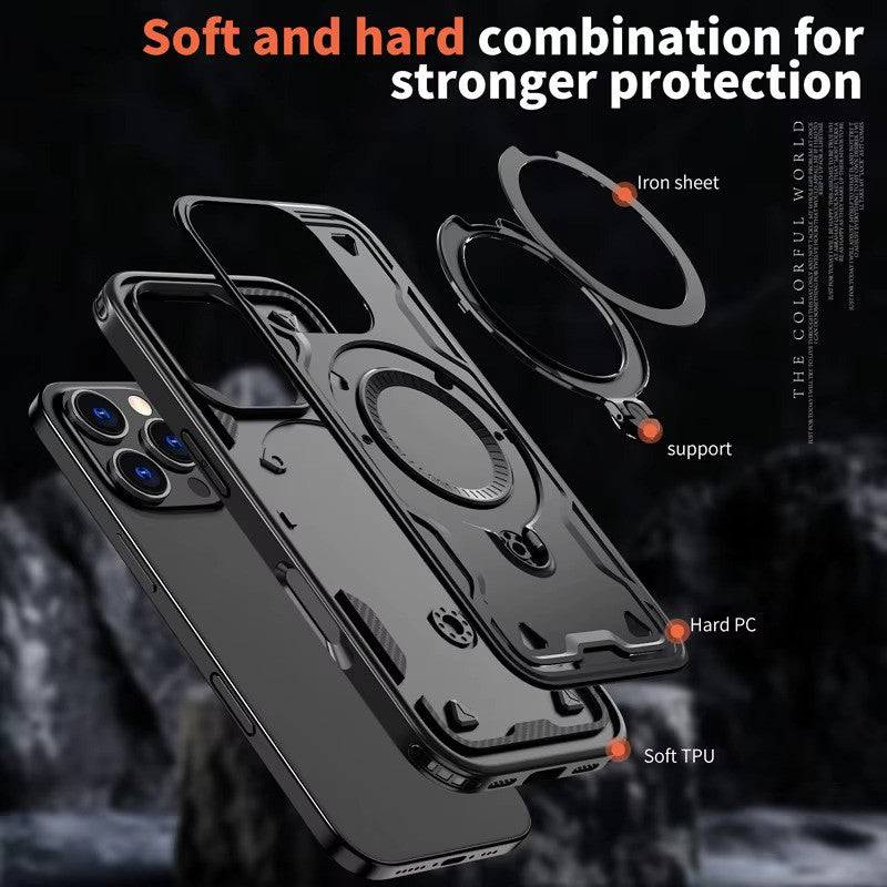 Reiko 360¡ã Rotating Magnetic Versatile Stand Black Compatible with  iPhone 17  SKU:PC73-IPH17BK