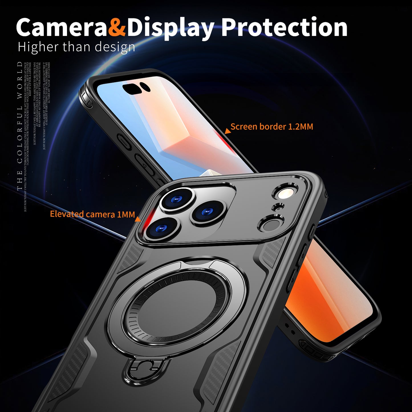 Reiko 360¡ã Rotating Magnetic Versatile Stand Black Compatible with  iPhone 17 PRO MAX  , SKU: PC73-IPH17MAXBK