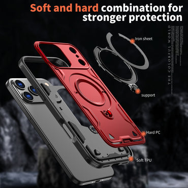 Reiko 360¡ã Rotating Magnetic Versatile Stand Red Compatible with iPhone 17 PRO MAX   , SKU: PC73-IPH17MAXRD