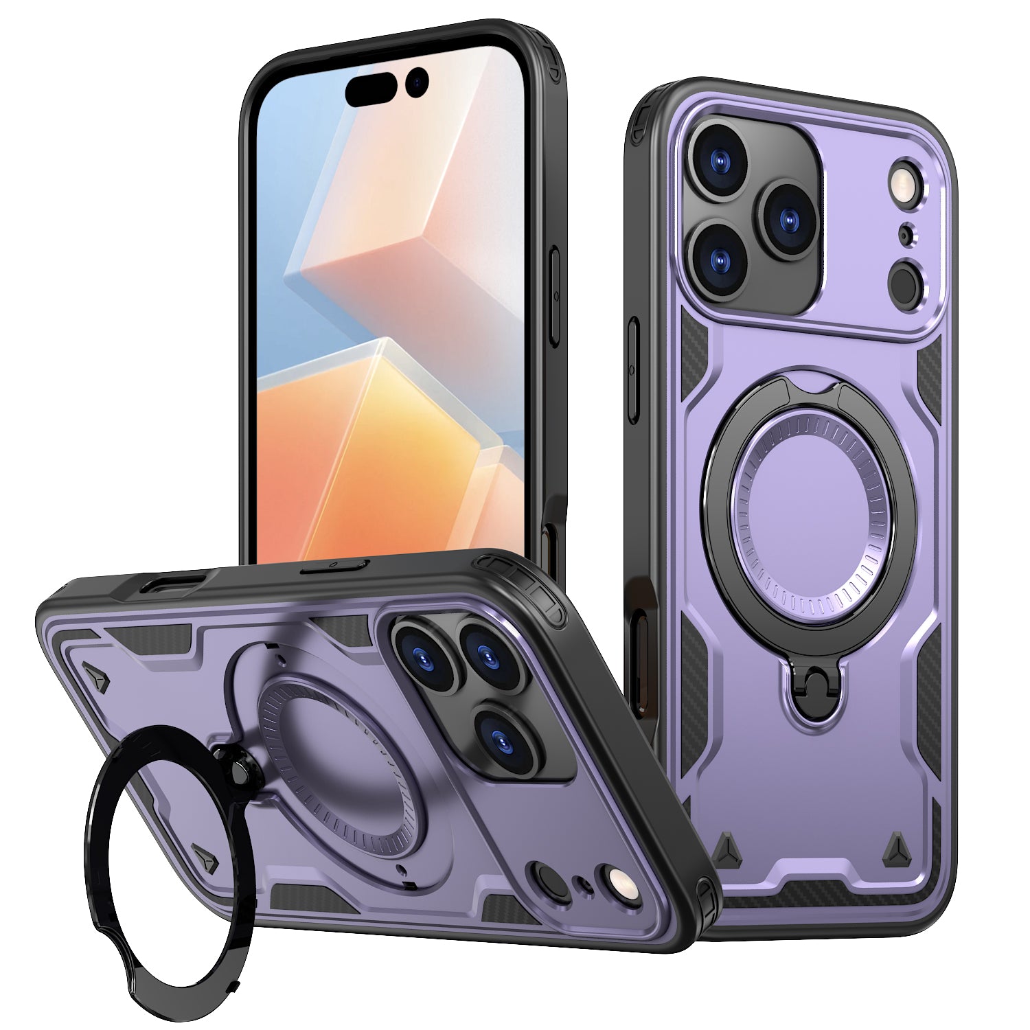 Reiko 360¡ã Rotating Magnetic Versatile Stand Purple Compatible with iPhone 17 PRO , SKU: PC73-IPH17PROPP