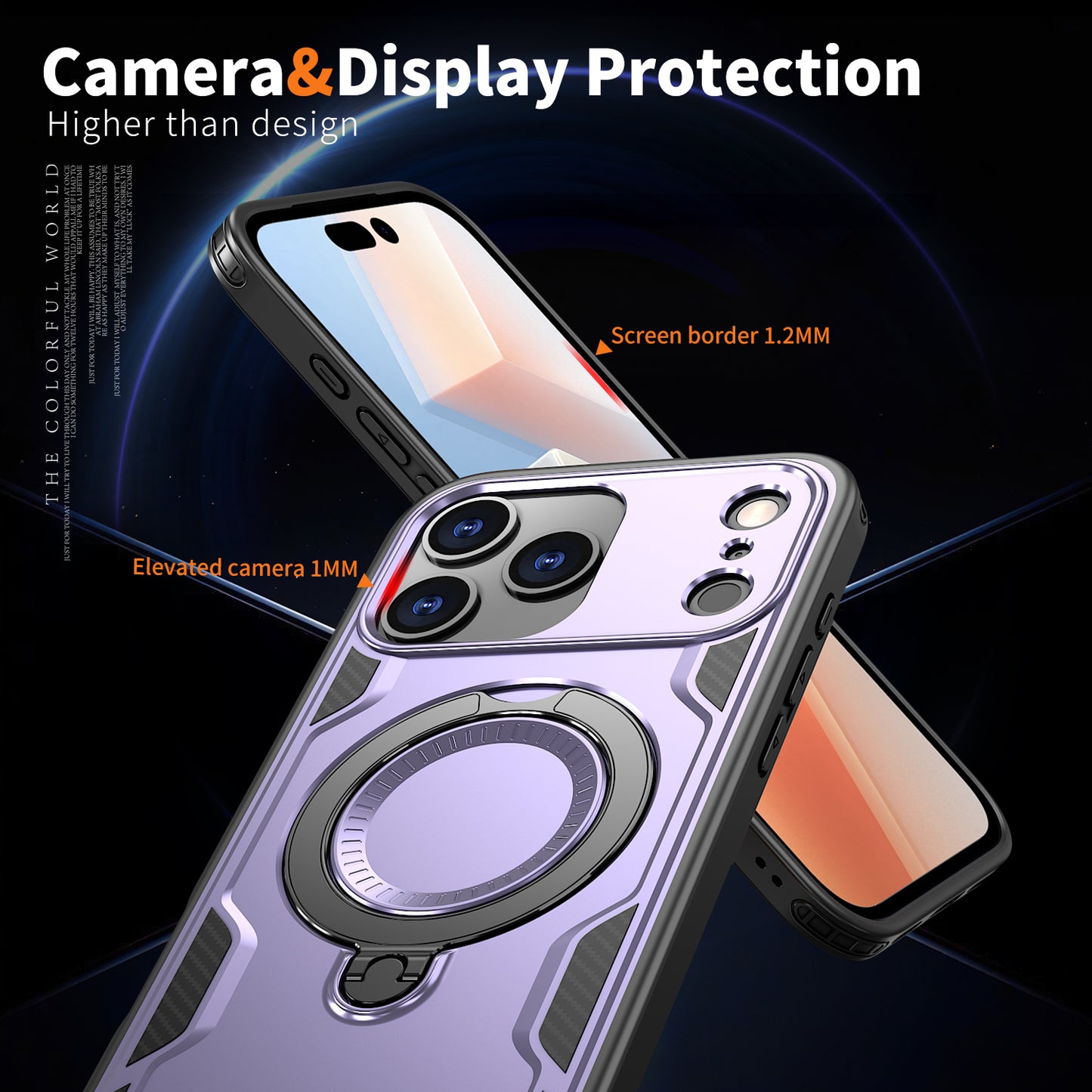 Reiko 360¡ã Rotating Magnetic Versatile Stand Purple Compatible with iPhone 17 PRO , SKU: PC73-IPH17PROPP