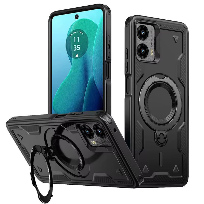 Reiko 360¡ã Rotating Magnetic Versatile Stand Black Compatible with SAMSUNG A07 ,  PC73-SAMA07-4GBK
