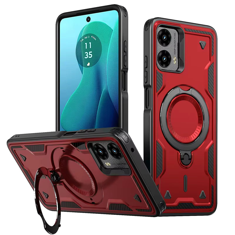 Reiko 360¡ã Rotating Magnetic Versatile Stand Red Compatible with SAMSUNG A07 ,PC73-SAMA07-4GRD