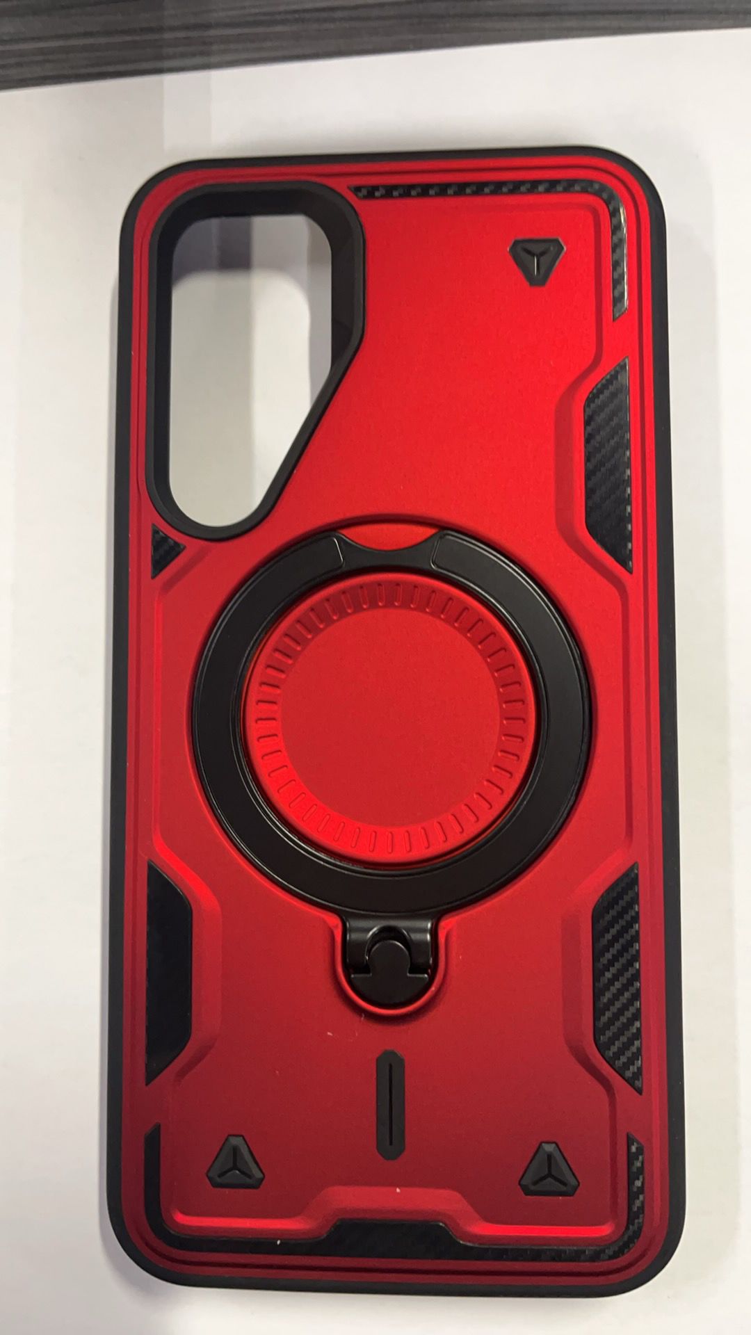 Reiko 360 Degree Rotating Magnetic Versatile Stand Red Compatible with iPhone Samsung Galaxy A35 5G