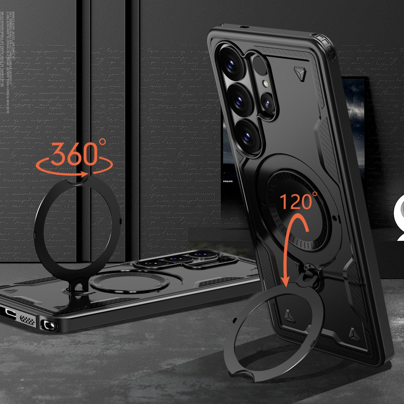 Reiko 360¡ã Rotating Magnetic Versatile Stand Compatible with Samsung Galaxy S26 Plus  SKU#PC73-SAMS26PRD