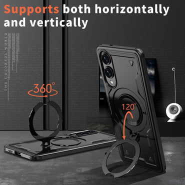 Reiko 360¡ã Rotating Magnetic Versatile Stand Gray Compatible with iPhone Samsung Galaxy S25 EDGE