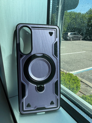 Reiko 360¡ã Rotating Magnetic Versatile Stand Purple Compatible with iPhone Samsung Galaxy S25 EDGE