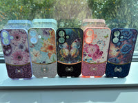 Sparkle Glitter Bling  Phone Case in Black With Colorful Cover For iPhone 16