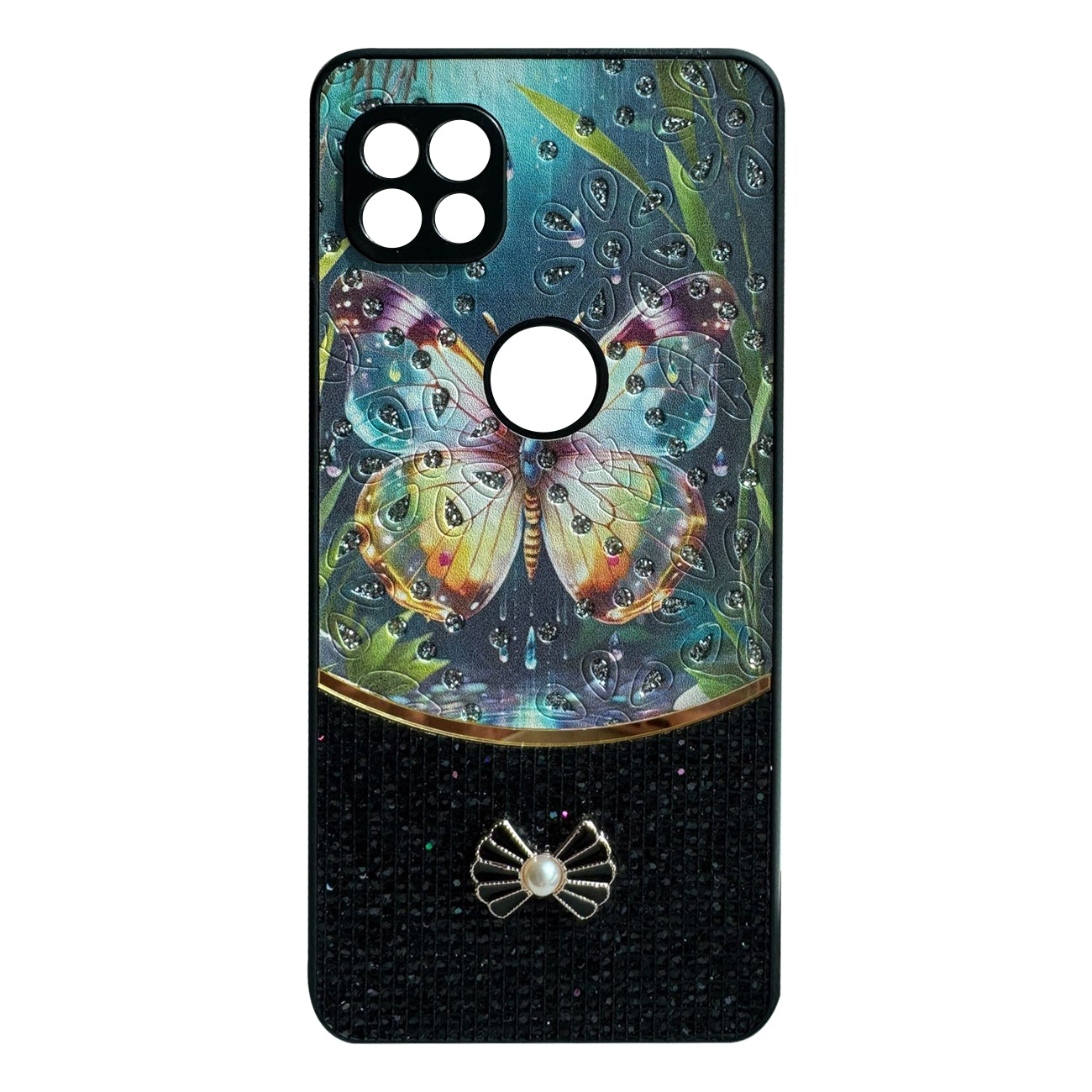 Sparkle Glitter Bling  Phone Case in Black With Colorful Cover For Motorola Moto G 5G