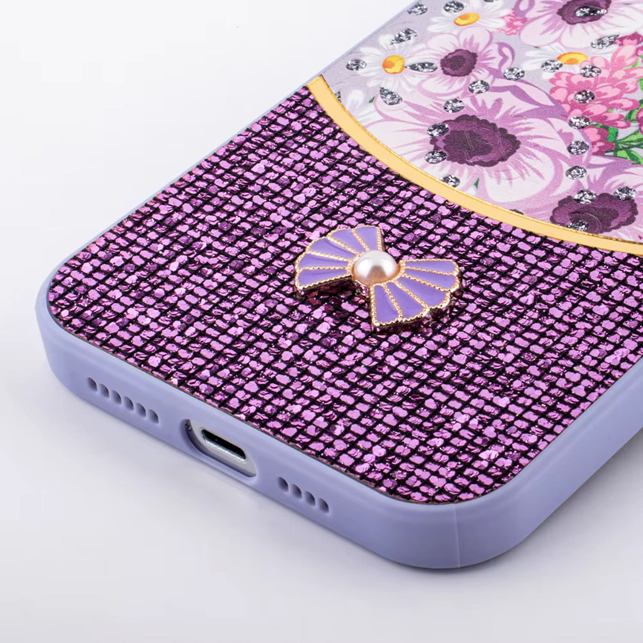 Sparkle Glitter Bling  Phone Case in Black With Colorful Cover For Galaxy A06