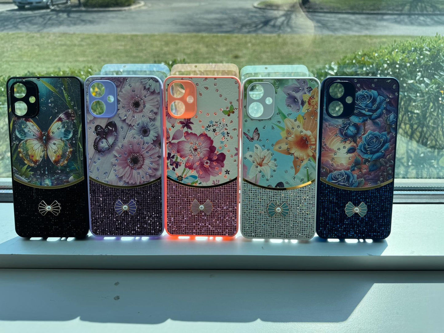 Sparkle Glitter Bling  Phone Case in Black With Colorful Cover For Galaxy A06