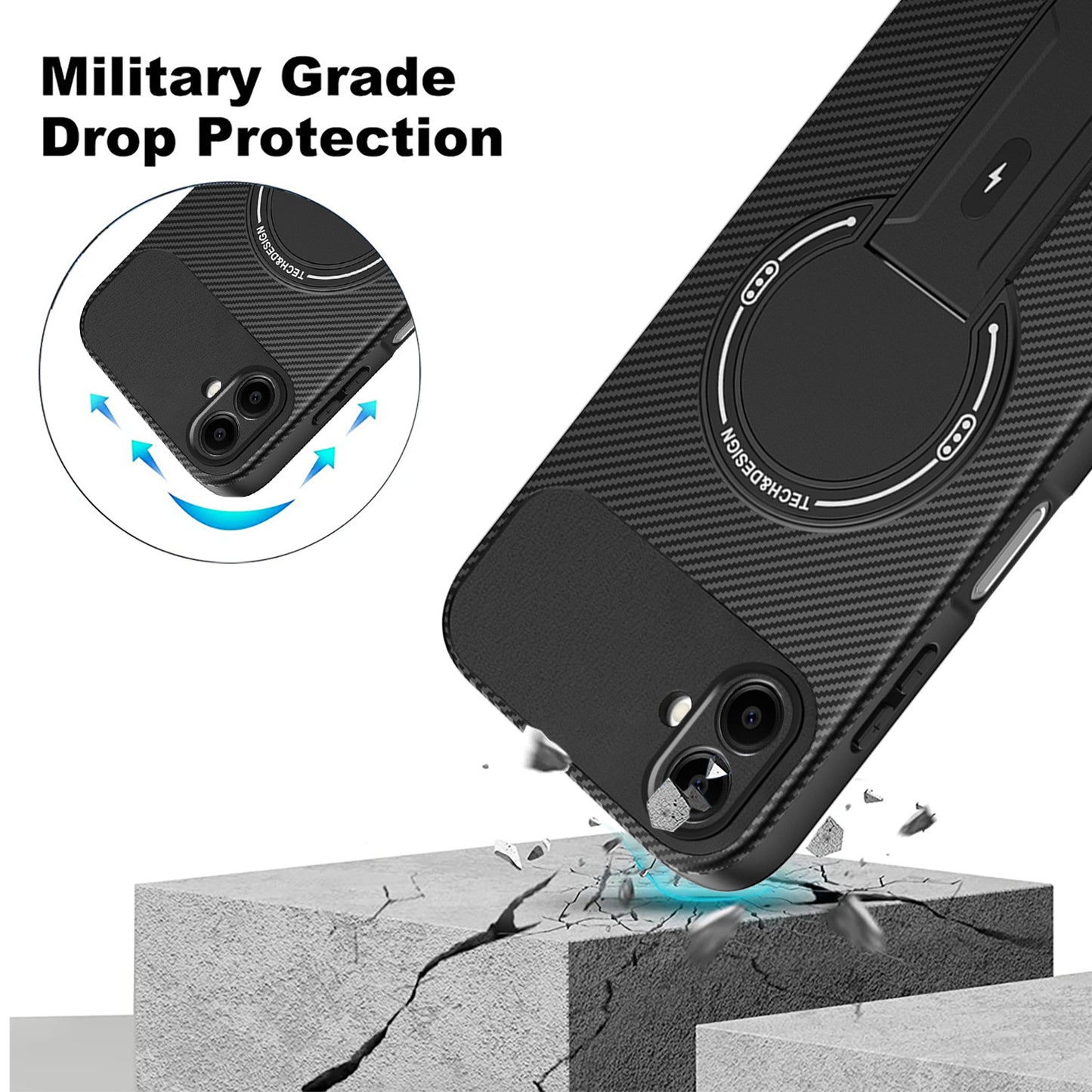 TPU PC kickstand Magnetic Phone Case
