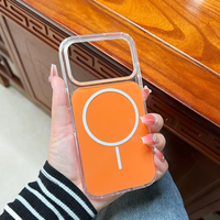 MagSafe-compatible shockproof case in orange designed  for iPhone 17 Pro Max.