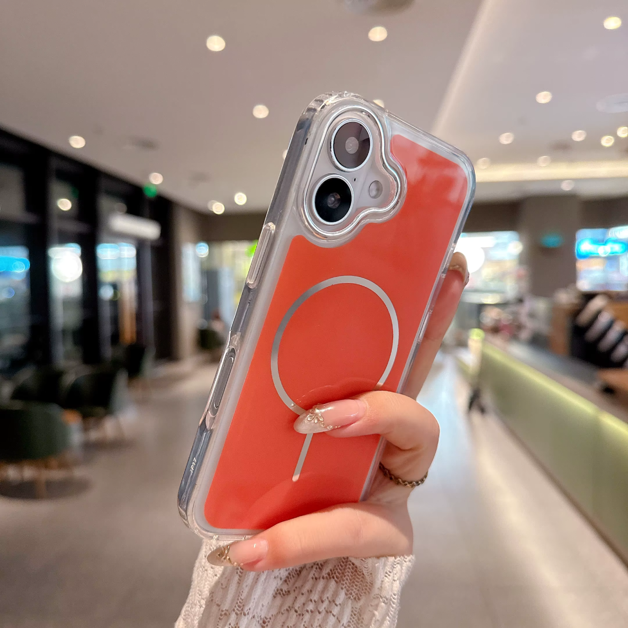 Magnetic  & Shockproof case in orange, compatible with SAMSUNG A37