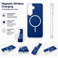 Magnetic Wireless Charging & Shockproof case in blue, compatible with SAMSUNG A27_PC84-SAMA27NV