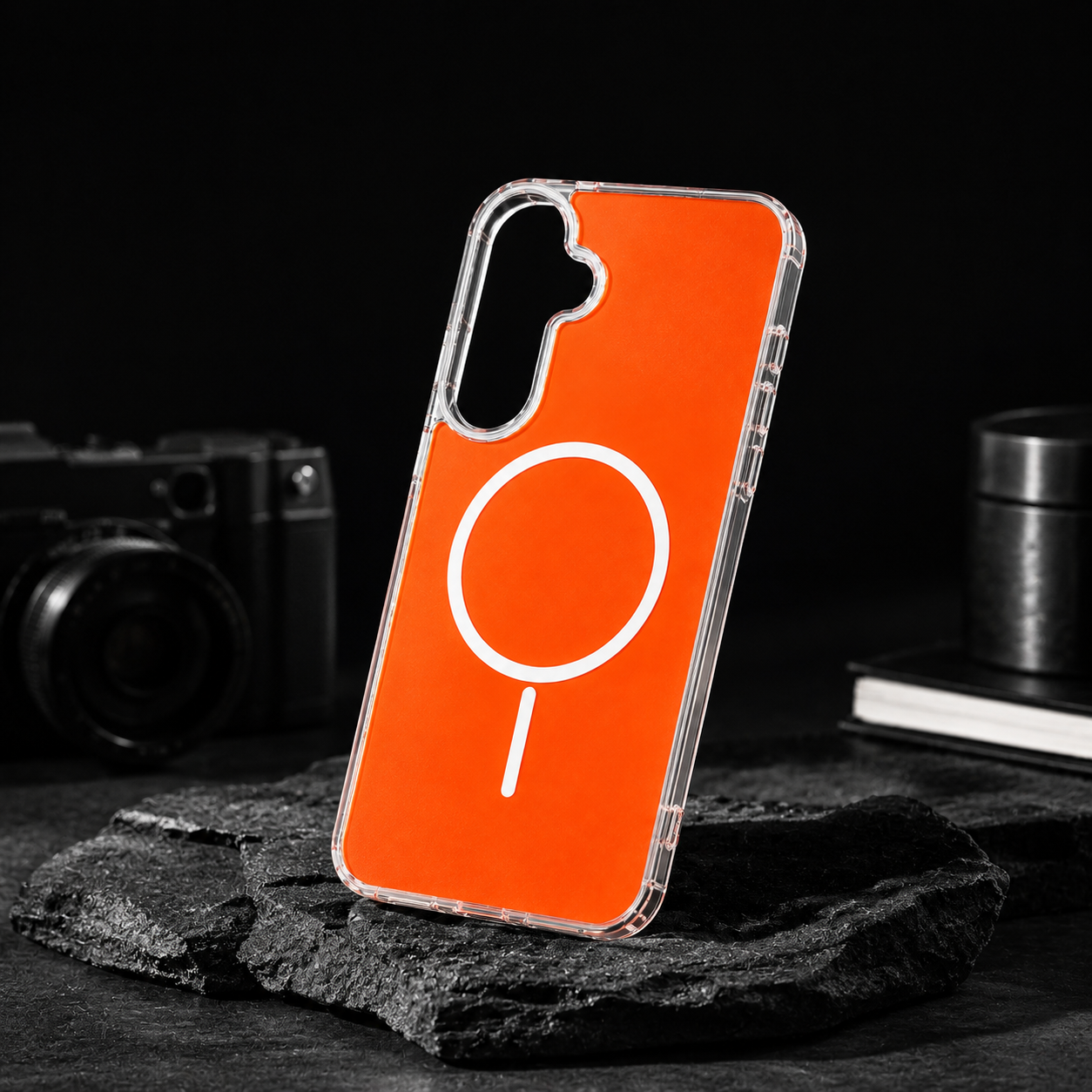 Magnetic Wireless Charging  & Shockproof case in orange, compatible with SAMSUNG A27_PC84-SAMA27ORG