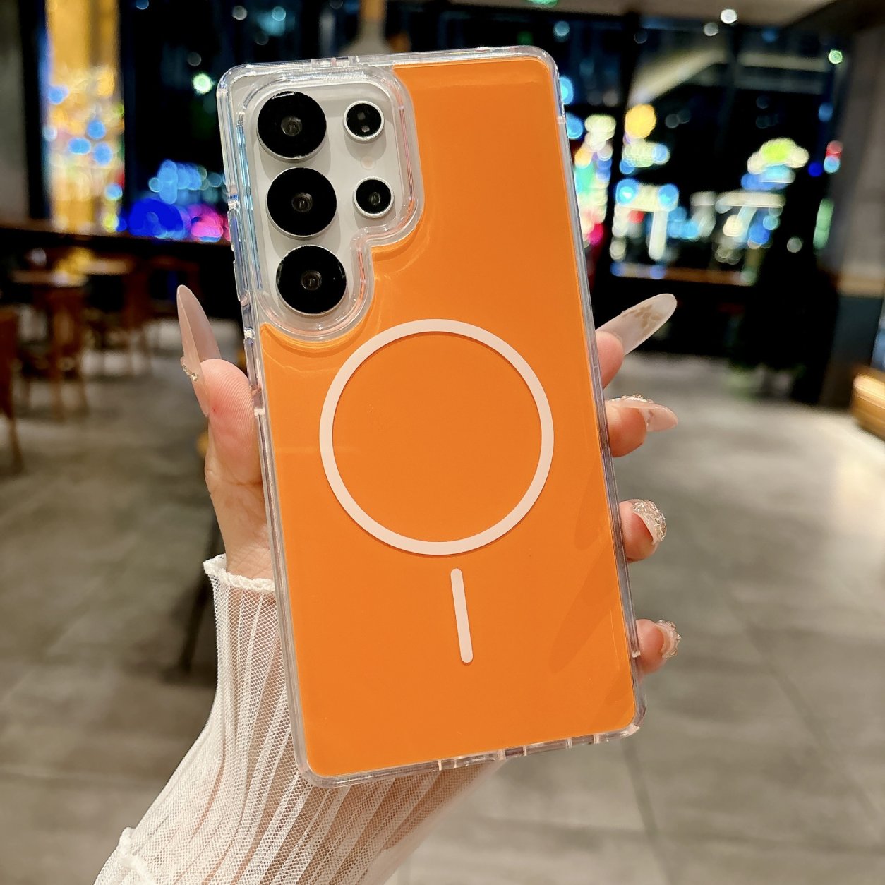 Magnetic  & Shockproof case in orange, compatible with SAMSUNG S26_PC84-SAMS26ORG