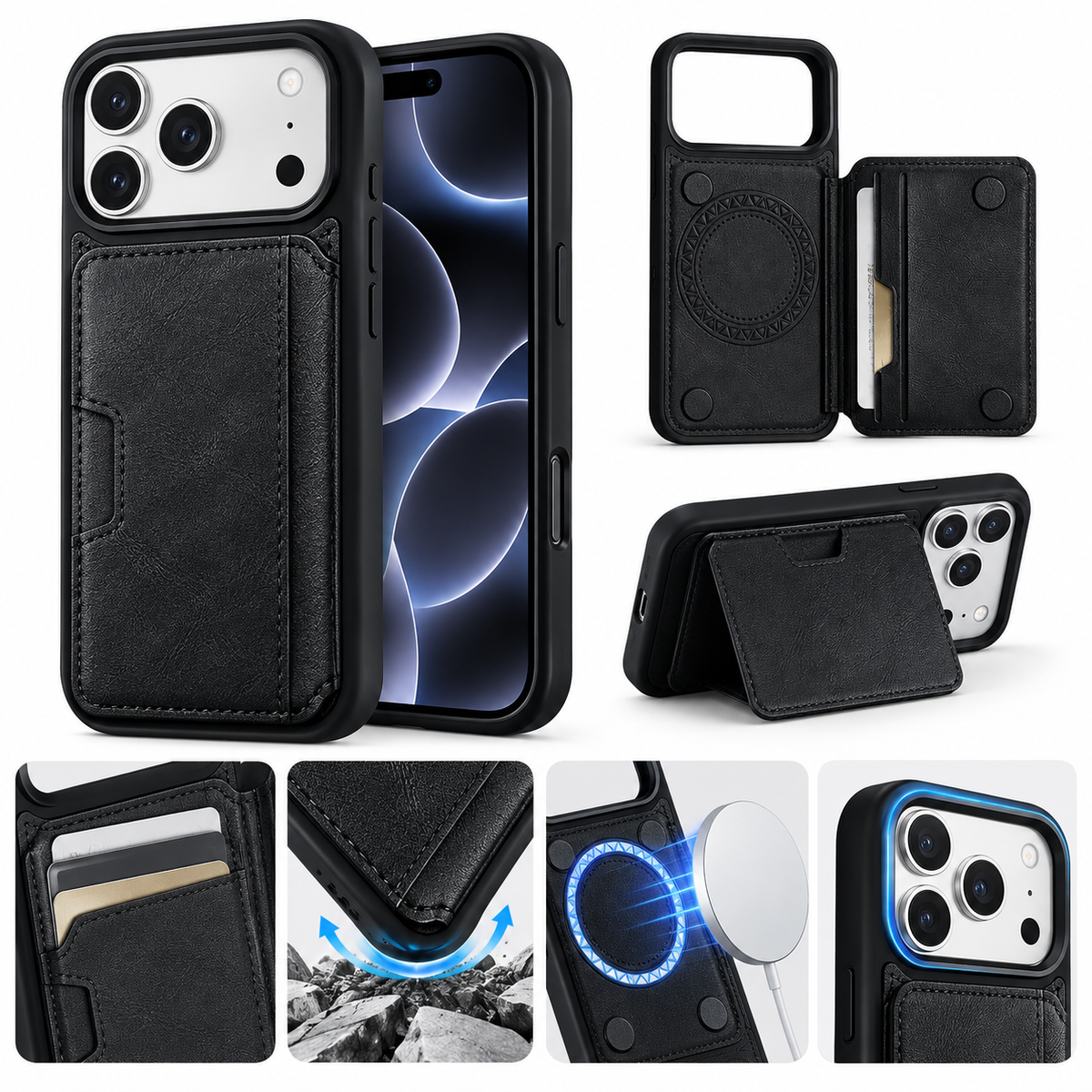 Wallet Case with Card Slots for iPhone 18 Pro | SKU£ºPC88-IPH18PROBK