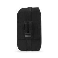 Reiko Vertical Rugged Pouch With Velcro And  Belt Clip In Black (7.0X3.9X0.7 Inches)