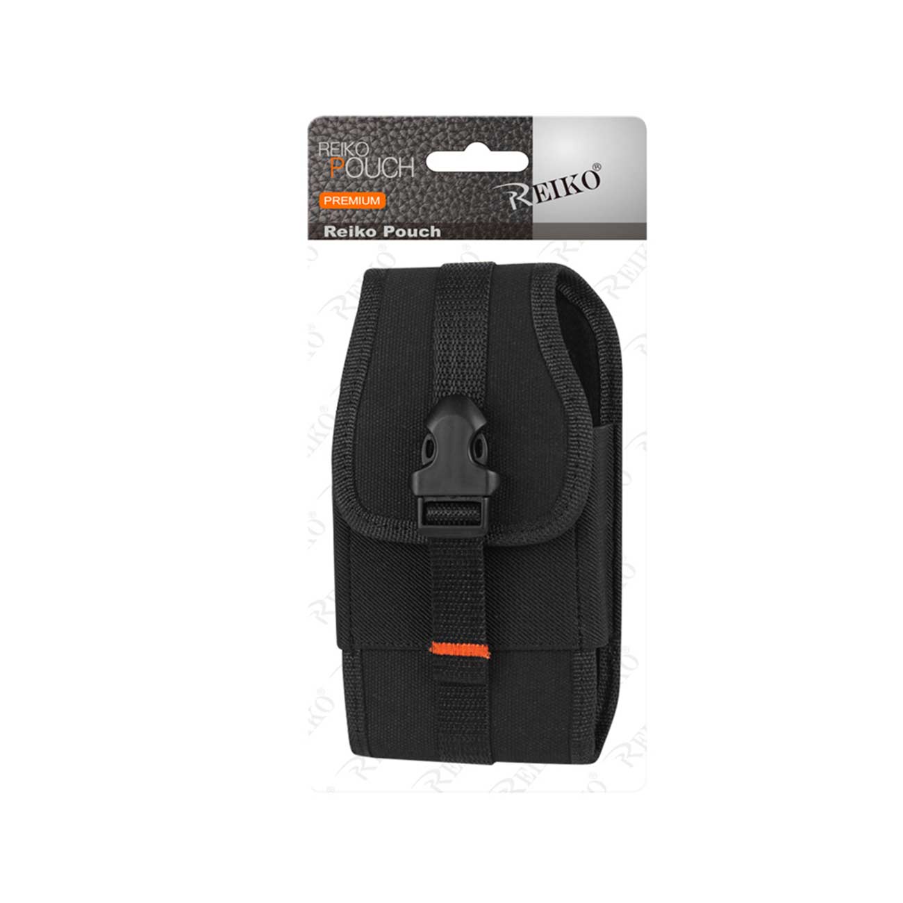Reiko Vertical Rugged Pouch With Velcro And  Belt Clip In Black (7.0X3.9X0.7 Inches)