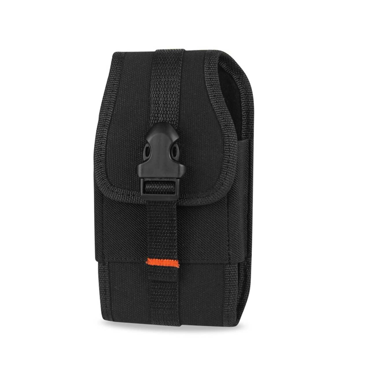 Reiko Vertical Rugged Pouch With Velcro And  Belt Clip In Black (6.6X3.5X0.7 Inches)