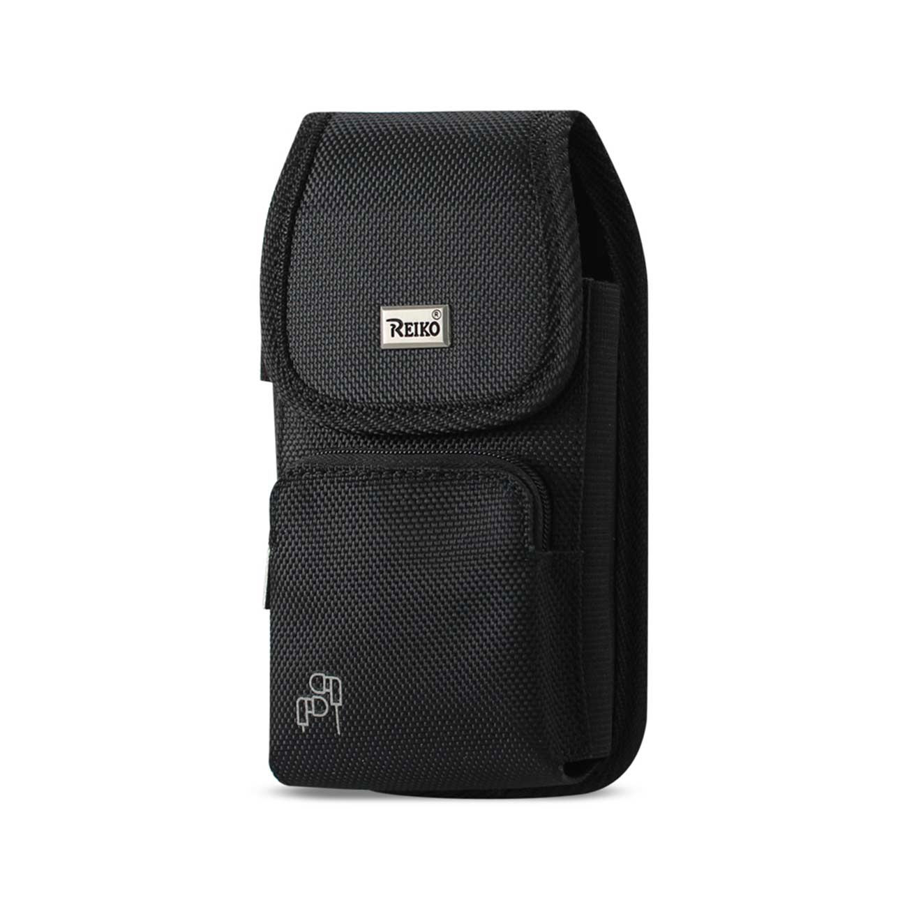 Reiko Vertical Rugged Pouch With Velcro And Belt Clip In Black  (6.4X3.5X0.7 Inches)