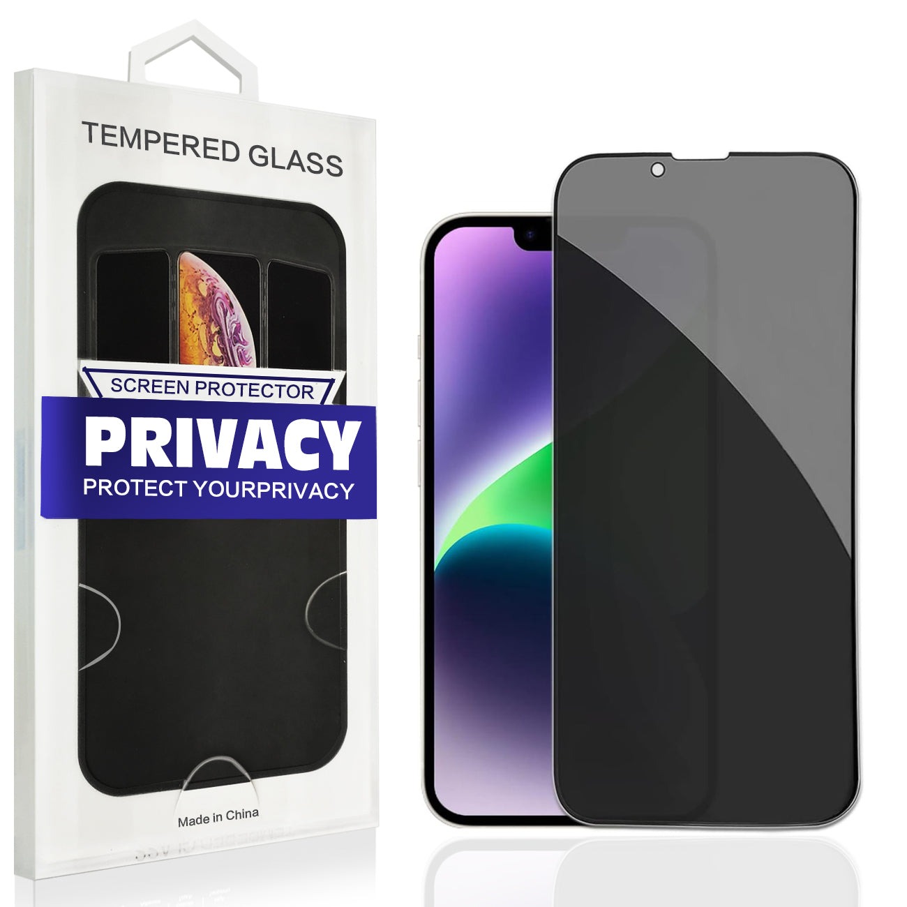 Reiko Apple iPhone 15 and iPhone 15 Pro Privacy Screen Protector In Black