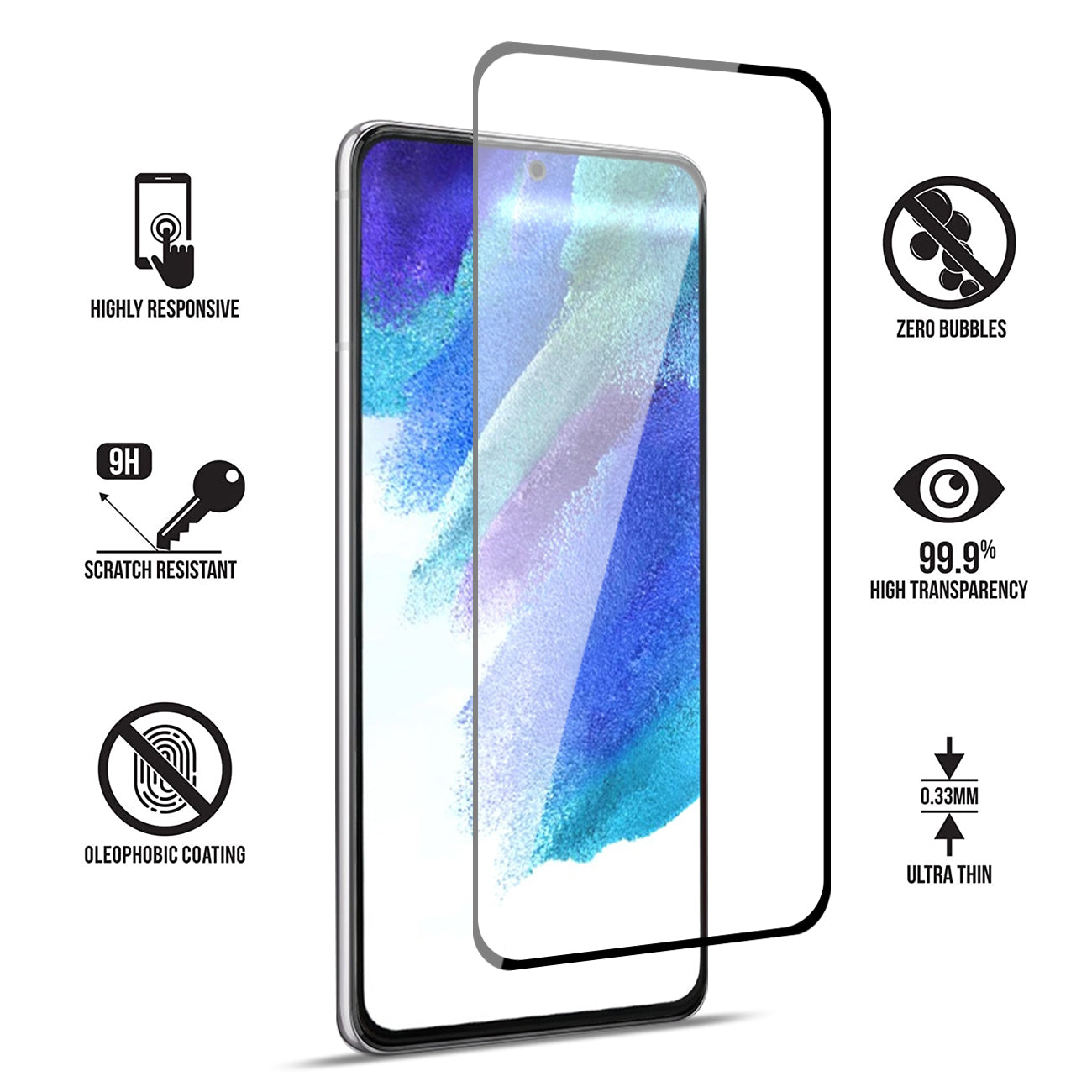 3D Curved Edge Shock Resistant Super Glass Screen Protective Cover For SAMSUNG GALAXY S21/S30