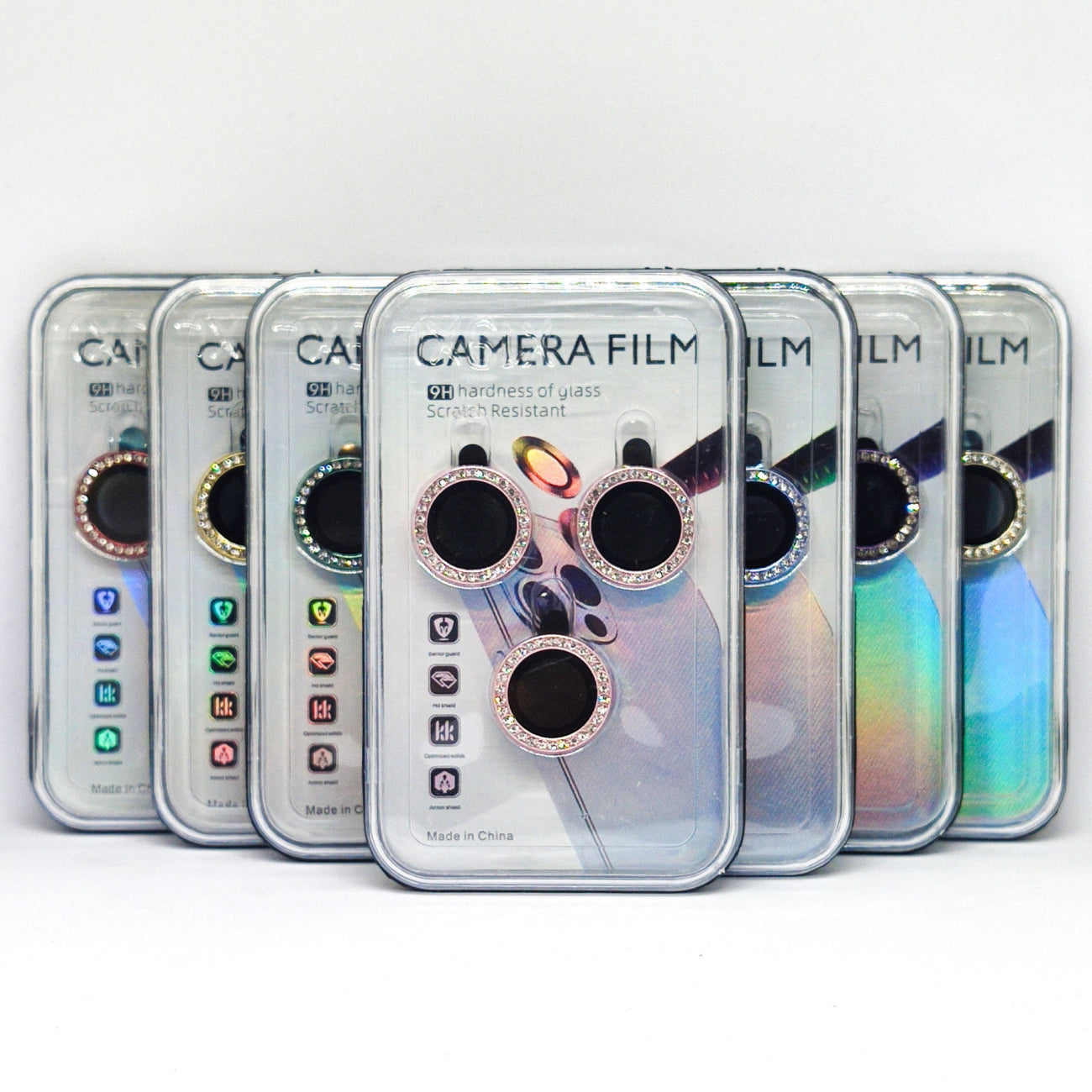 Diamond Camera Lens Protector, Diamond Tempered Glass Camera Cover Screen Protector for iPhone 17 PRO / 17 MAX  In Blue