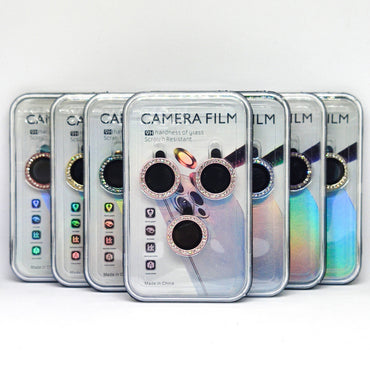 Diamond Camera Lens Protector, Diamond Tempered Glass Camera Cover Screen Protector for iPhone 17 PRO /   17 MAX In Orange