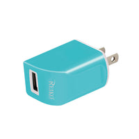 Reiko 1 AMP Dual Color Portable Travel USB Adapter Charger In Blue