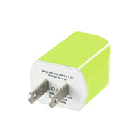 Reiko 1 AMP Dual Color Portable Travel USB Adapter Charger In Green