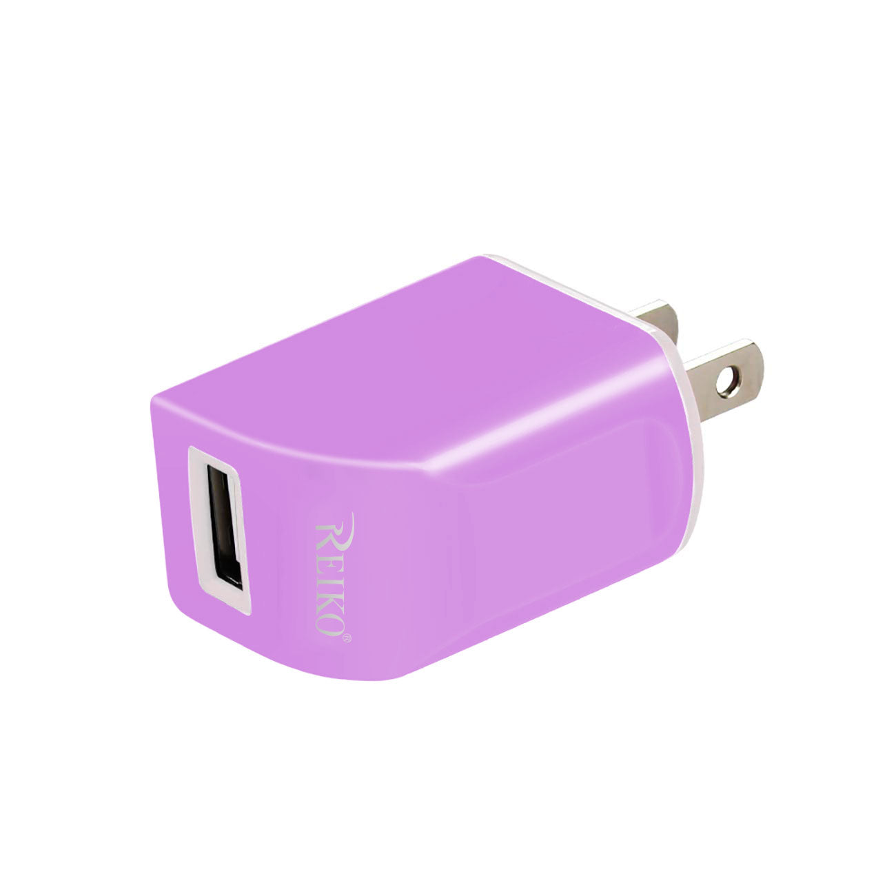 Reiko 1 AMP Dual Color Portable Travel USB Adapter Charger In Purple