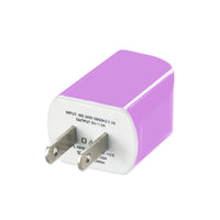 Reiko 1 AMP Dual Color Portable Travel USB Adapter Charger In Purple