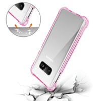 SAMSUNG GALAXY S10 Lite(S10e) Clear Bumper Case With Air Cushion Protection In Clear Hot Pink