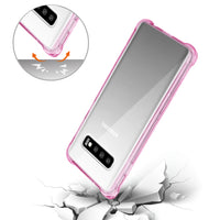 SAMSUNG GALAXY S10 Plus Clear Bumper Case With Air Cushion Protection In Clear Hot Pink