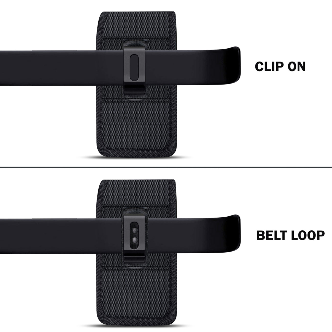 Reiko Vertical Rugged Custom EVA Pouch With Magnetic Closure and Belt Clip In Black (6.6 x3.5 x 0.7 Inches)